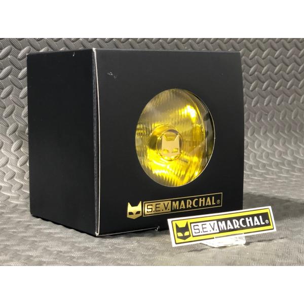 ステッカー付★ 819 ドライビングランプ フルキット イエロー レンズ ブラック 黒 ケース ヘットランプ SEV MARCHAL 検) マーシャル 色 ヘッドライト ヘットライト ヘッドランプ Marchal １３０ パイ 130 φ シビエ モンキー ゴリラ エイプ ダックス シャリー 4ミニ 50 80 12