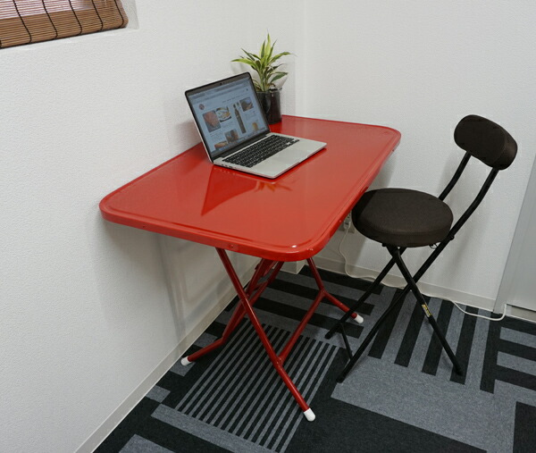 折りたたみテーブル スチール製 タイ 屋台 テーブル 【赤】FOLDING 