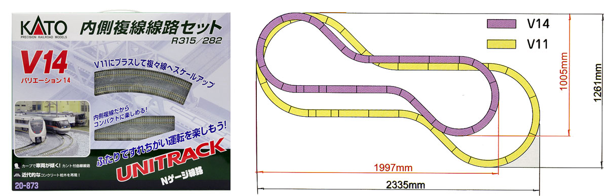 楽天市場 Kato Nゲージ 鉄道模型 V14 内側複線線路セット R315 2 873 ナビッピオンライン 楽天市場店