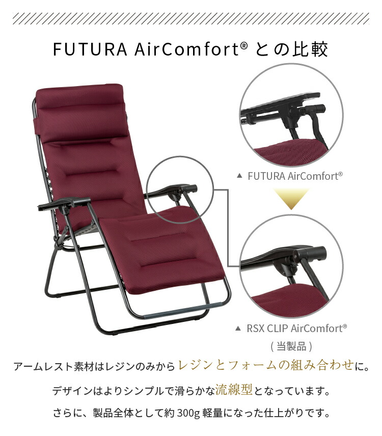 Lafuma Rsx Clip Aircomfort リクライニング 折りたたみ リビング インテリア アウトドア チェア 椅子 おしゃれ フランス製 ガーデン キャンプ グランピング ビーチ プール ラフマ クリップ エアコンフォート Lfm38 代引不可 Csecully Fr