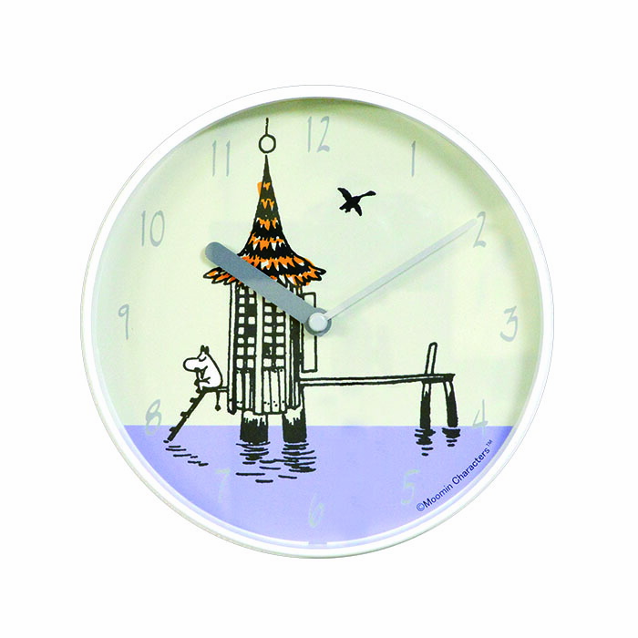 ムーミン 壁掛け時計 水浴び小屋 ウォールクロック 時計 ガラス moomin POS 北欧 フィンランド MTP030011