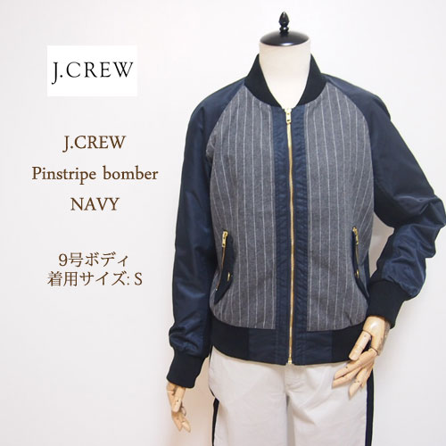 【SALE】【J.CREW】 ジェイ労働者の一団 ピン縞模様 野球上衣/NAVY【相応う】