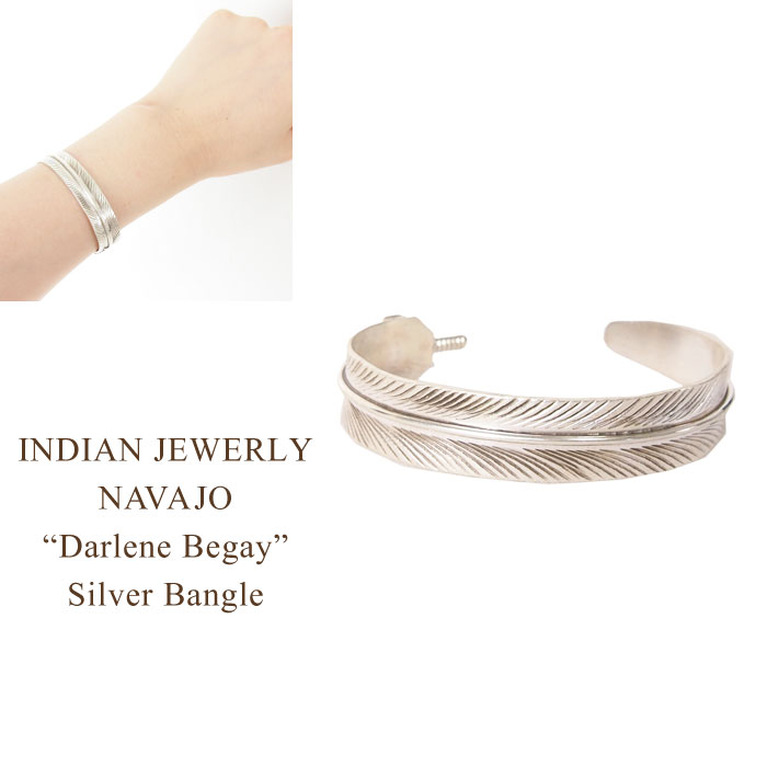 Indian Jewelry シルバー　　　フェザーバングル Indian Jewelry シルバー925 フェザー バングル インディアン