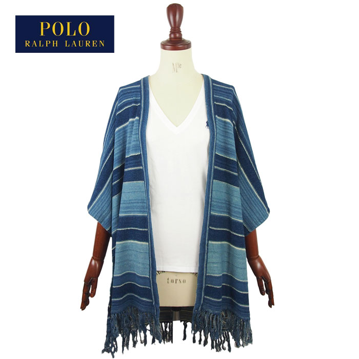 ラルフローレン ポロ レディース 綿織物 インディゴ 間借り人 半袖 ジレー/青碧POLO Ralph Lauren Indigo Cardigan