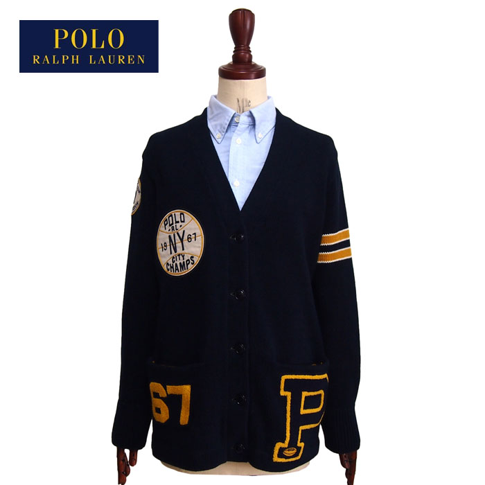 楽天市場 ラルフローレン ポロ レディース コットンニット ロゴワッペン カーディガン ネイビーpolo Ralph Lauren Navie