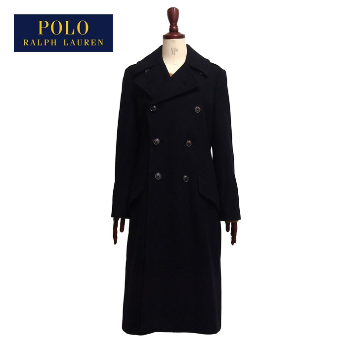 楽天市場 ラルフローレン ポロ レディース ウール ダブルボタン ロングコート ブラックpolo Ralph Lauren Coat Navie