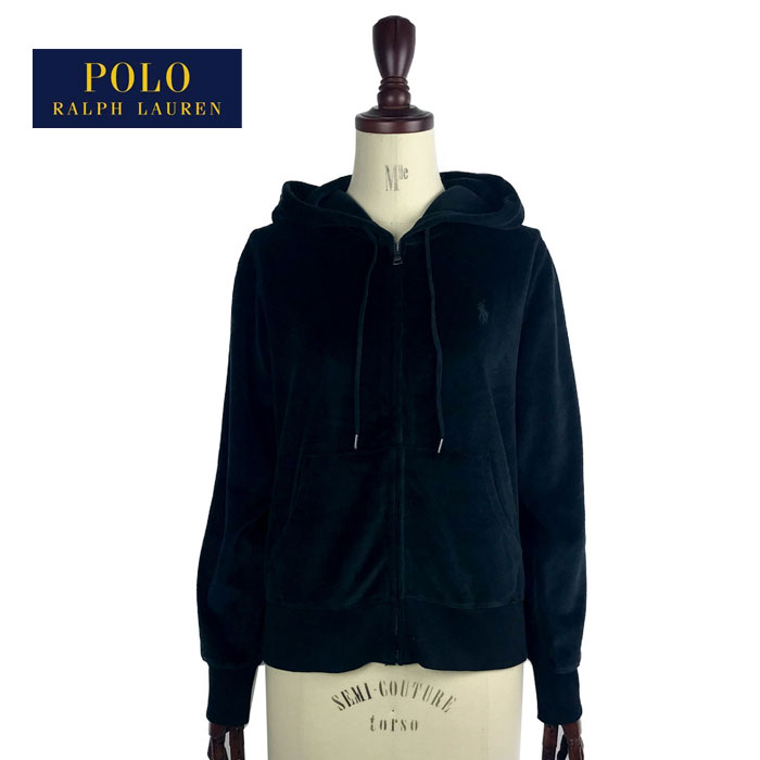 polo ralph lauren velour full zip hoodie