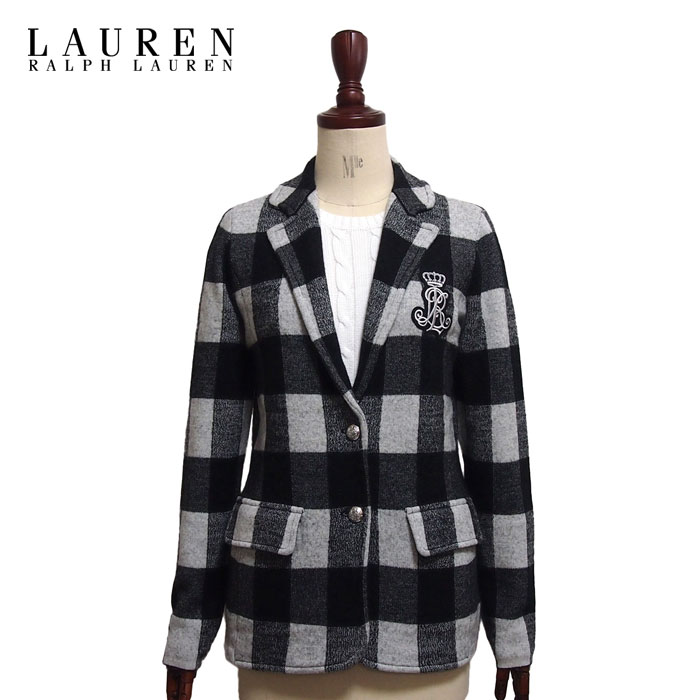 ラルフローレン 置き目レン レディース 読み合わせる 編み物 テーラード 上衣LAUREN Ralph Lauren Jacket