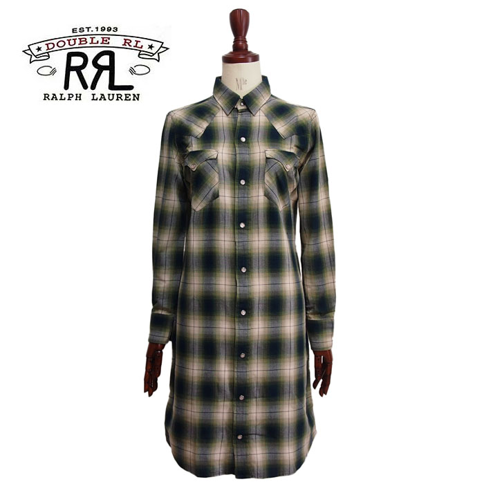 レディースファッション ワンピース ポイント10倍 ラルフローレン Dress Lauren Ralph ワンピース グリーンrrl シャツ ウエスタン チェック バッファロー レディース ダブルアールエル Beachsidecliniccr Com