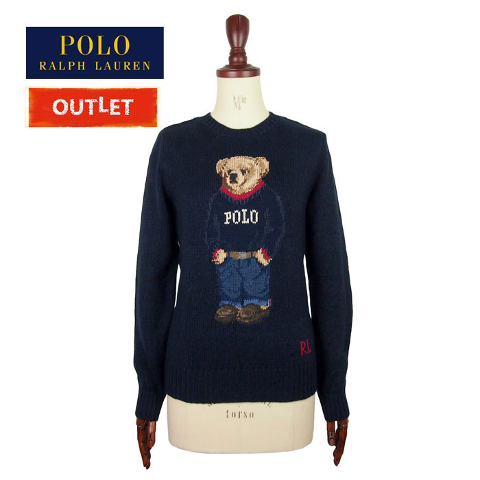 楽天市場 ラルフローレン ポロ レディース ポロベアー クルーネック ニット セーター ネイビーpolo Ralph Lauren Navie