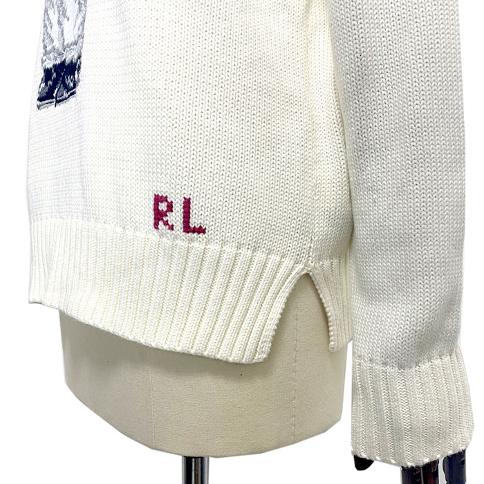 激安ブランド ラルフローレン ポロ レディース キャプテン ポロベアー クルーネック コットン ニット セーター Whitepolo Ralph Lauren Captain Polobear Sweater 全商品オープニング価格特別価格 Inquiport Net