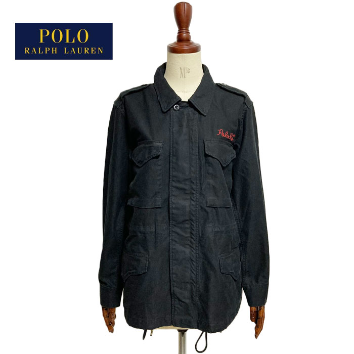 【美品】 ポロ ラルフローレン　テーラードジャケット　コットン×レーヨン　黒　4 POLO RALPH LAUREN - POLO RALPH LAUREN / ポロラルフローレン