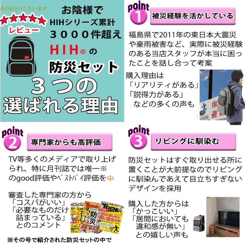 防災セットハザードリュック福島県の被災者考案の「非常用持ち出し袋36点セット」避難リュック/避難グッズ/避難セット/防災グッズ/防災用品/非常持ち出し袋/女性用(男性にも対応）/家族/一人用