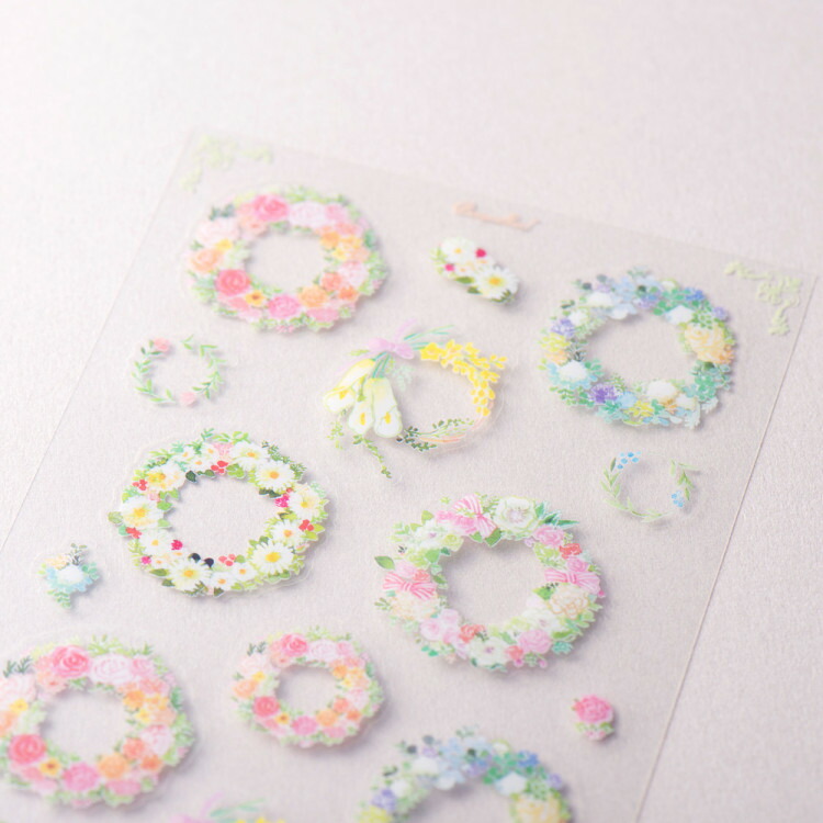 贈与 エヌビー社 シール 大 花柄 リース 花 おしゃれ かわいい シンプル 上品 バラ カラー 水仙 ミモザ アネモネ デイジー キイチゴ ボンボン ガーベラ ルリタマアザミ 大人 Www Yourrequestentertainment Com