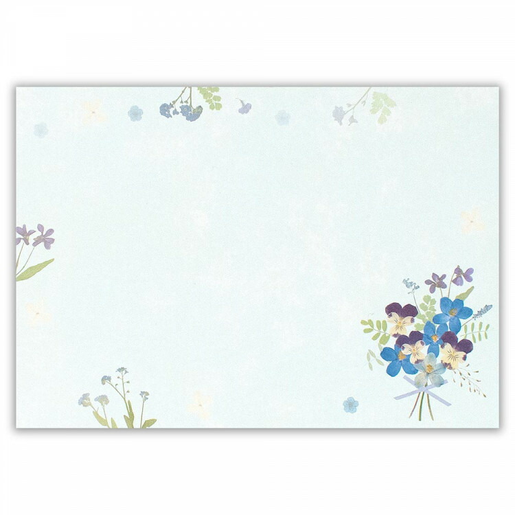 可愛いクリスマスツリーやギフトが エヌビー社 封筒 押し花 ブルー ４柄アソート 12枚入 おしゃれ かわいい 通年用 大人 可愛い 文具女子 文房具 ステーショナリー メッセージ 友人 友達 M Artpassions Ch