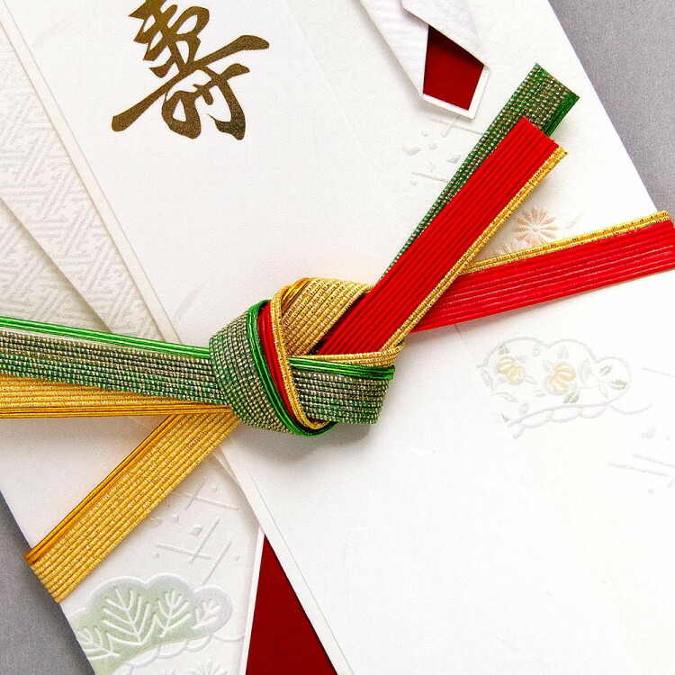 エヌビー社 紅雅 おしゃれ ご祝儀袋 ご結婚御祝 エンボス パールシルク 上品 多当型中袋入 寿 寿大金封 御祝儀袋 御結婚御祝 披露宴 松寿 無地 短冊3種 結婚式 赤白 無料 寿大金封