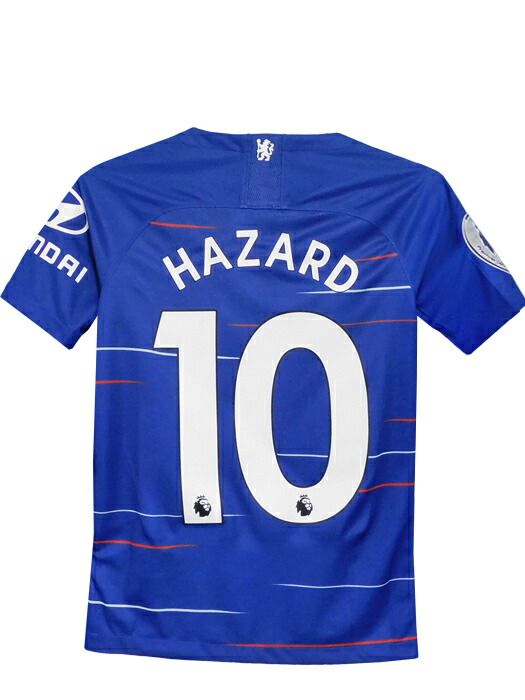 ***限定再入荷***(ナイキ) NIKE/18/19チェルシー/ホーム/半袖/アザール/EPL+現代自動車パッチ/ジュニア用/919252-496