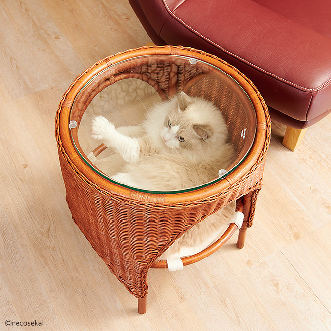 【楽天市場】【送料無料】necosekai(ネコセカイ)ラタンテーブルハンモック【猫用品／ラタン製ベッド】【猫ベッド キャットベッド ペット