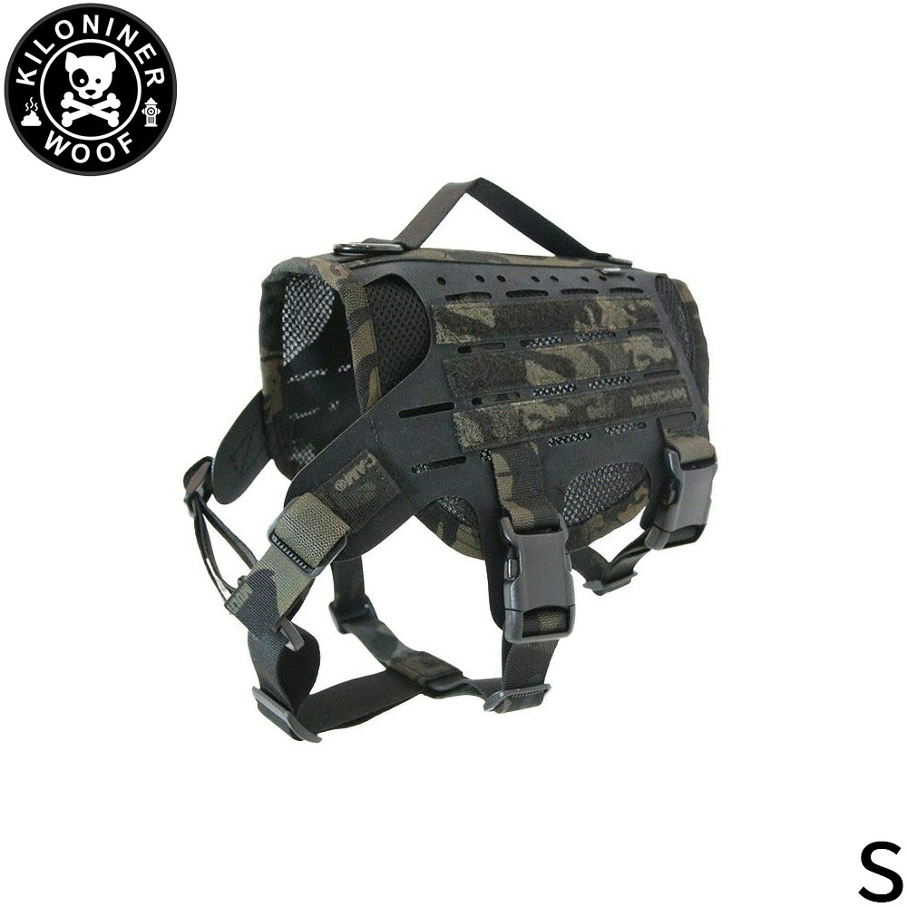 【店内ポイント最大52倍！本日限定！】KILONINER キロナイナー M4 Tactical MOLLE Vest Laser Cut M4タクティカルモールベストレーザーカット ハーネス S Multicam Black【送料無料】 胴輪 ワッペンでカスタマイズ可｜ドッグニール