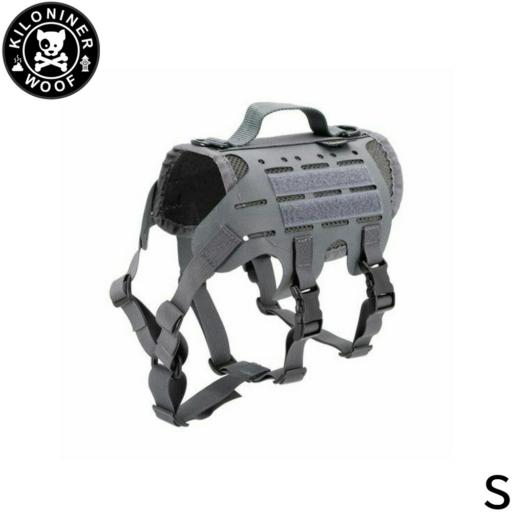【店内ポイント最大40倍！4月20日！】KILONINER キロナイナー M4 Tactical MOLLE Vest Laser Cut M4タクティカルモールベストレーザーカット ハーネス S Wolf Grey【送料無料】 胴輪 ワッペンでカスタマイズ可