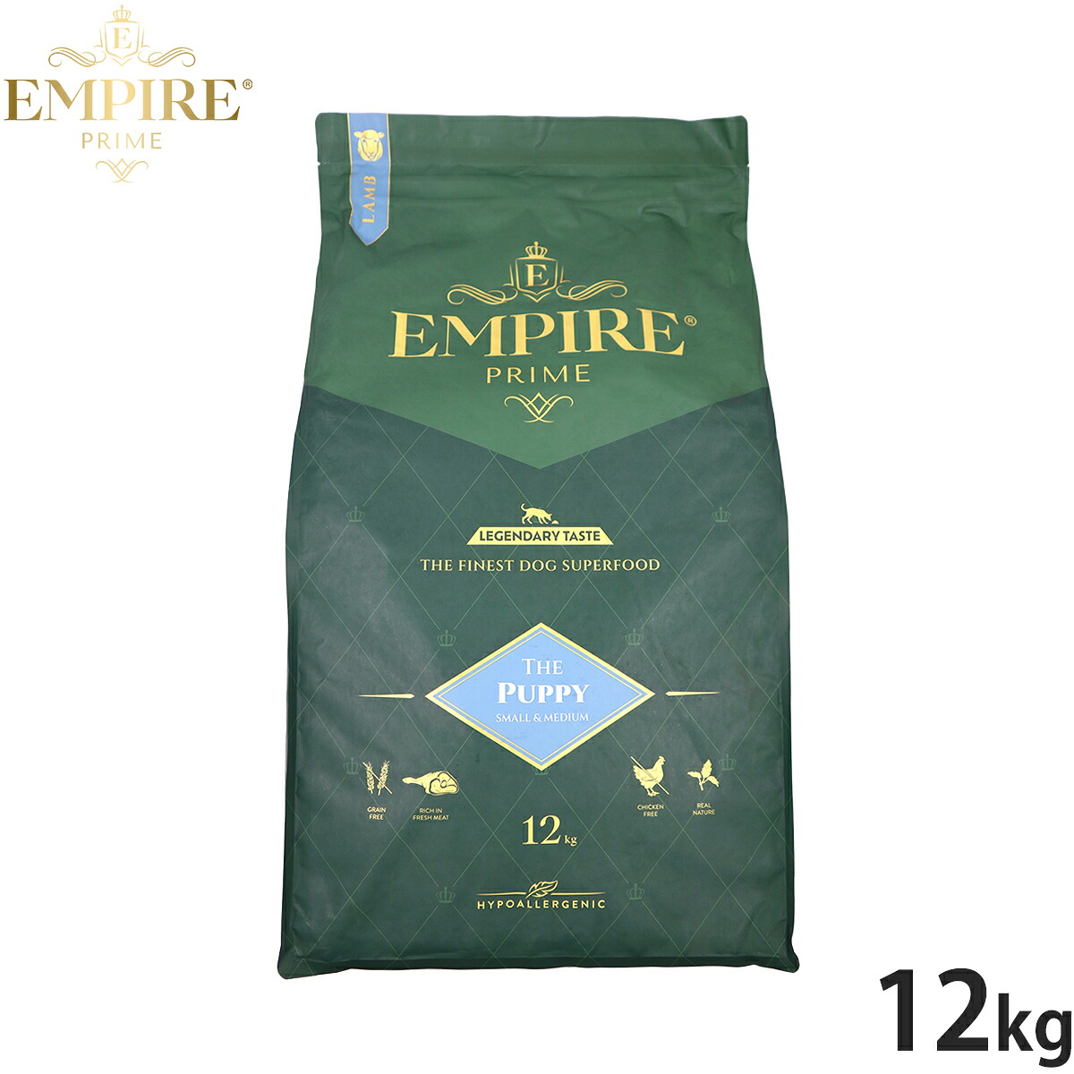 【店内ポイント最大52倍！本日限定！】エンパイア EMPIRE ドッグフード プライム パピー 小粒 12kg 無添加 グレインフリー 穀物不使用 犬｜ドッグニール