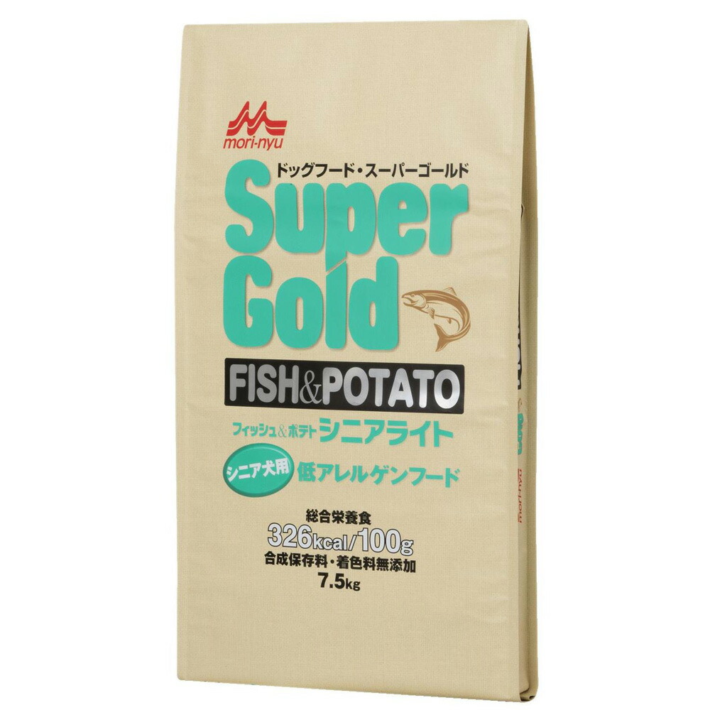 【店内ポイント最大39倍！本日限定！】森乳サンワールド スーパーゴールド フィッシュ＆ポテト シニアライト 7.5kg 犬用品/ペットグッズ/ペット用品 送料無料