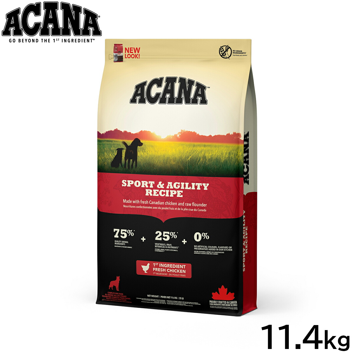 【店内ポイント最大52倍！本日限定！】アカナ ACANA ドッグフード スポーツ＆アジリティレシピ 運動量の多い犬用 全犬種 全年齢用 穀物不使用 11.4kg【送料無料】 正規品 無添加 グレインフリー｜ドッグニール