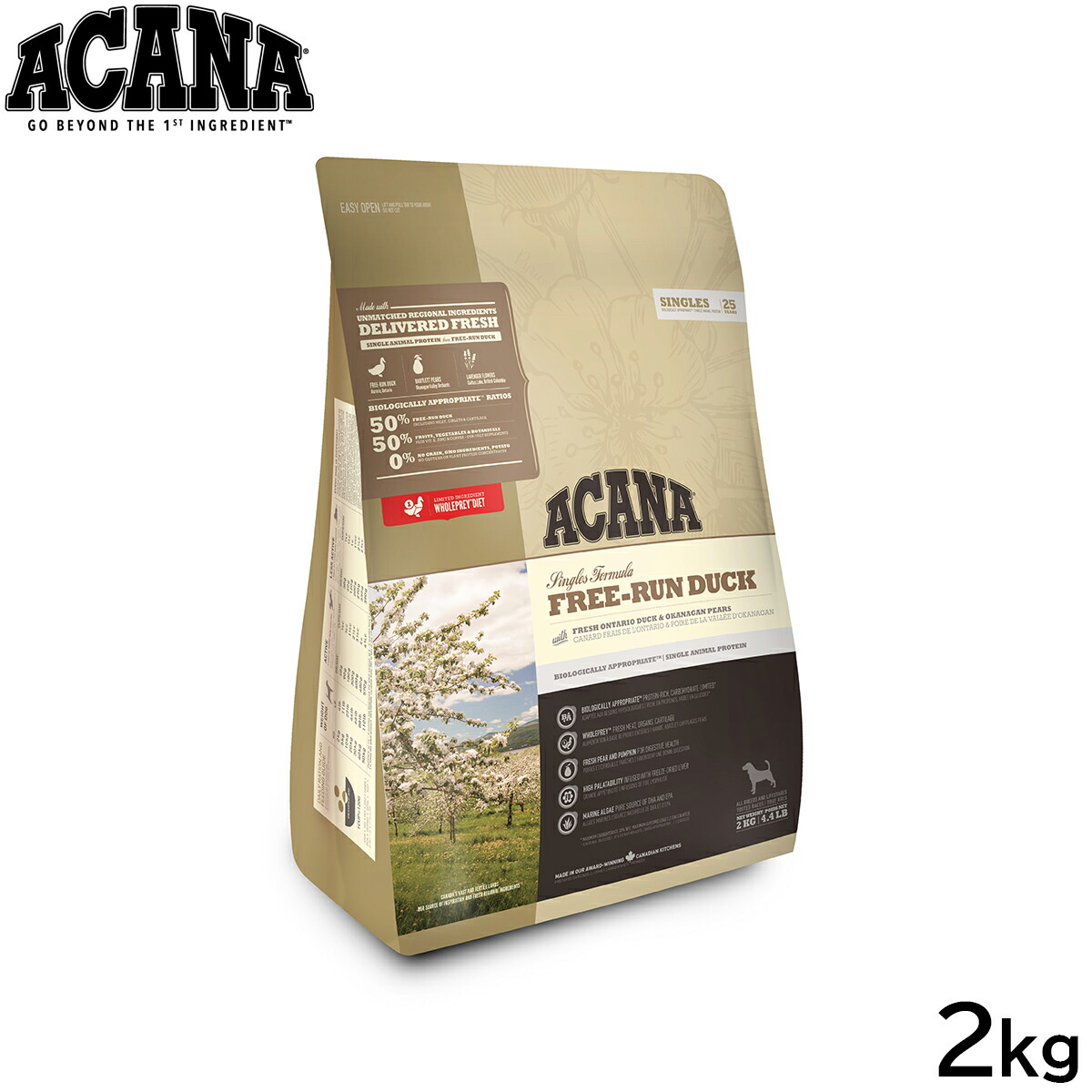 【店内ポイント最大40倍！本日限定！】アカナ ACANA ドッグフード シングル フリーランダック 全犬種 全年齢用 穀物不使用 2kg【送料無料】 正規品 無添加 グレインフリー