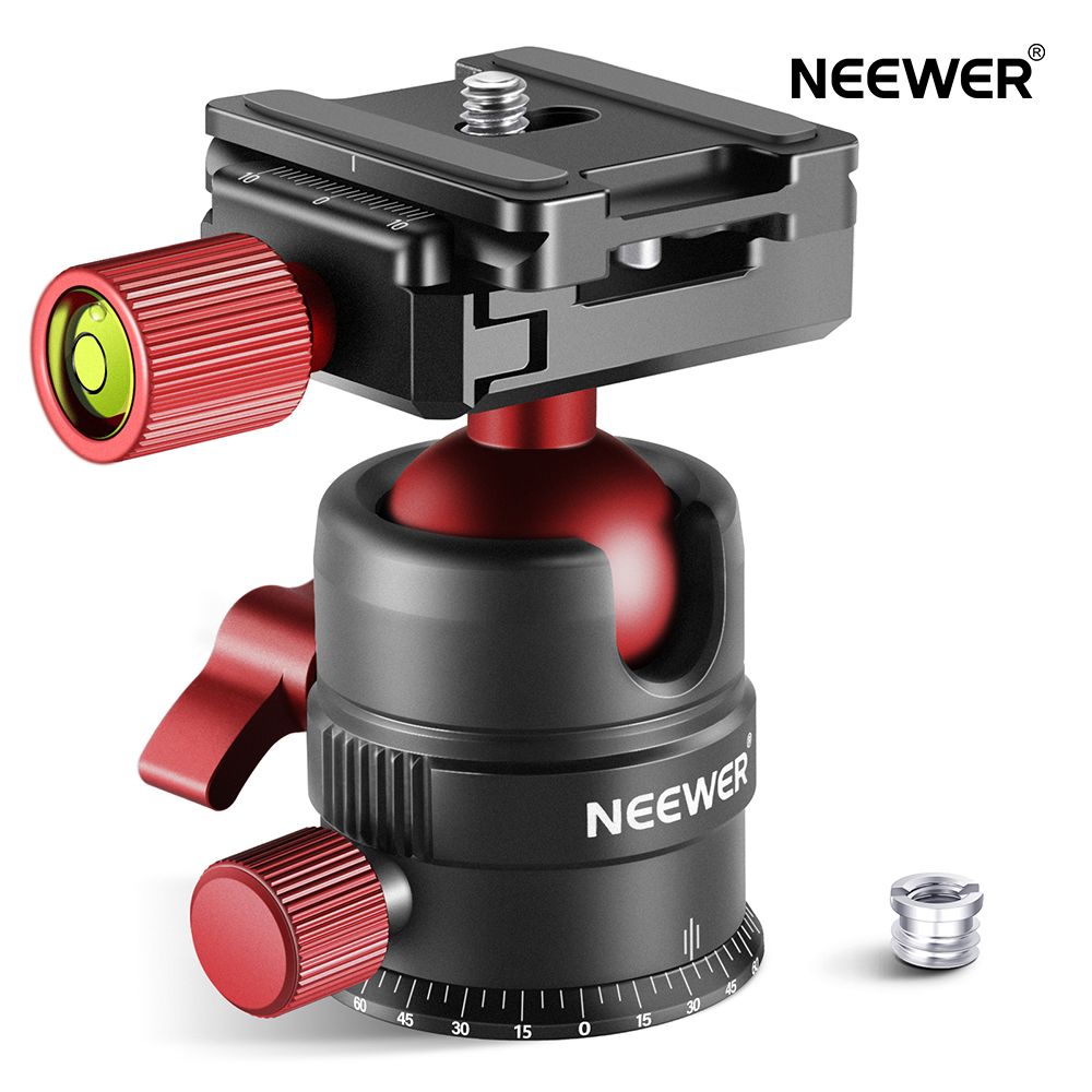 NEEWER ロープロファイル雲台　自由雲台　36mm　カメラ三脚ボールヘッド アルカ1 4インチクイックリリースプレートに対応　三脚一脚スライダーDSLRカメラカムコーダーに適用 -GM36