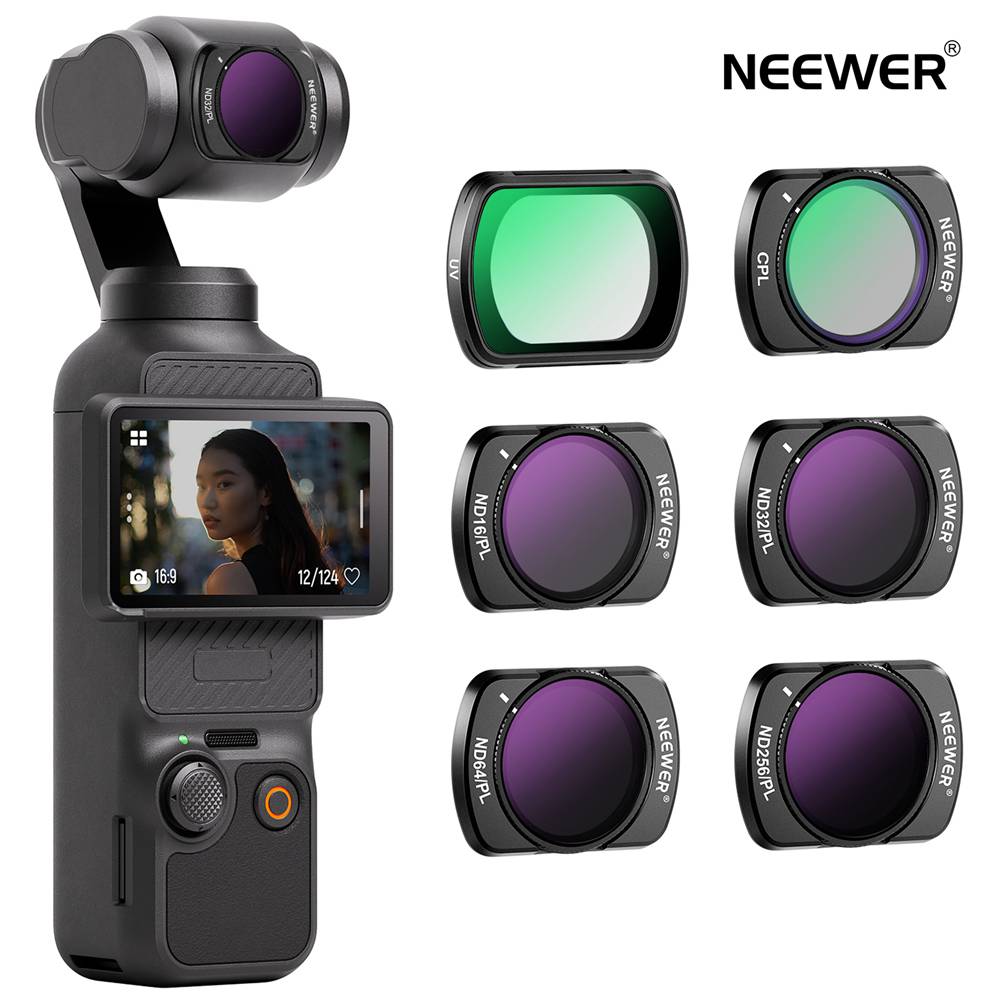 【P5倍+20%OFF券】NEEWER マグネットND＆CPLフィルターセット DJI OSMO Pocket 3に対応 6パック UV CPL ND16/PL ND32/PL ND64/PL ND256/PLフィルター 多層コーティングHD光学ガラス/アルミフレーム