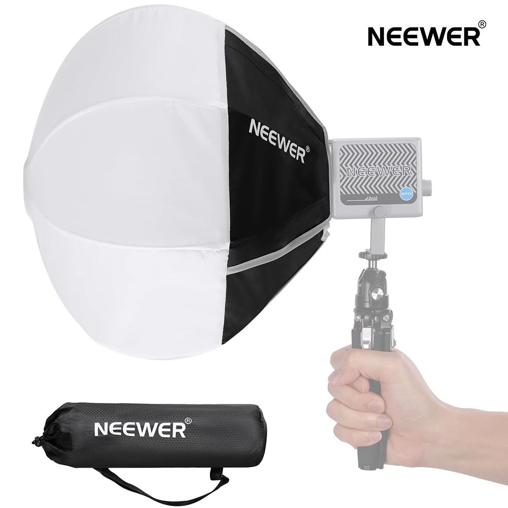 【P5倍UP中!】NEEWER 30cmランタンソフトボックス HS60B LEDビデオライト用 クイックリリース 360°全方向光ディフューザー （Bowensマウントではありません） ミニソフトボックス ディフューザー/バッグ付き 写真/ビデオ/生放送/肖像/商品撮影用 NS7L