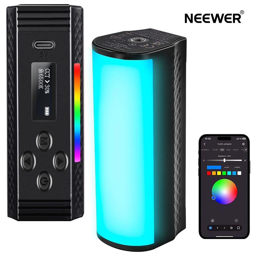 NEEWER 10珊 突っ支い棒点火装置 磁石式 手持ち突っ支い棒点火装置 360°盛りだくさんRGB映画化用点火装置 LED映像媒体点火装置 APP抑えつける 2500mAh独居室 2500K-8500K調光能力のある CRI 97 17一こま成り行き TikTok/YouTube/Vlog映画化用 TL97C