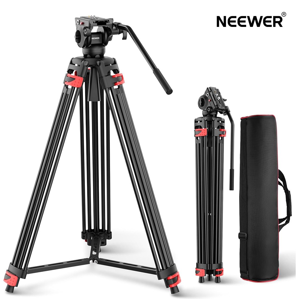 【Andoer】【最大高約180cm】【ビデオ三脚】【送料無料】 Andoer D1801 プロの写真三脚スタンドアルミ合金パノラマヘッド