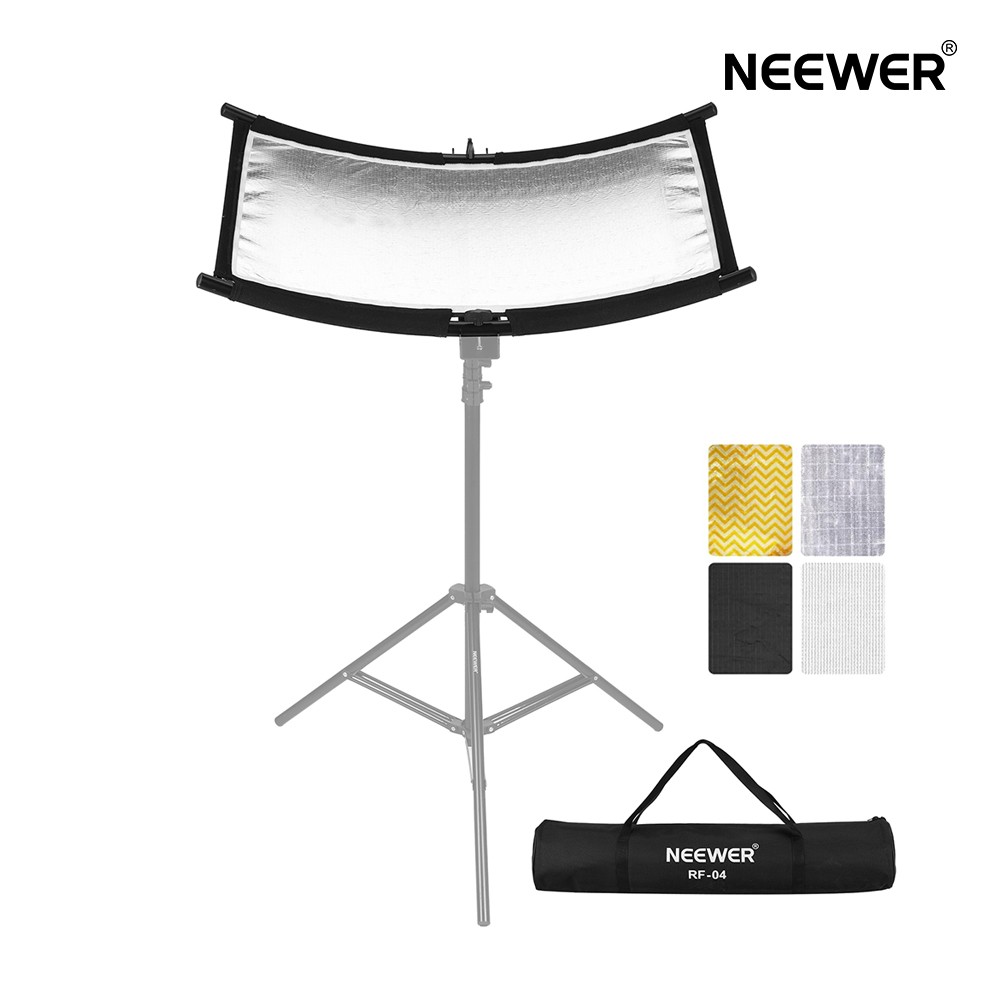NEEWER 映画化用一眼レフ板 75×40糎 4色(黒/白/金/銀) U型 円弧型 クラムシェル キャリングケース付き添い人 照りかえす板 ライトリフレクター ライトディフューザー 制作室映画化 露天映画化 活動写真映画化 商いもの映画化 人となり映画化に当てはめる (ともし火照明ランプ別売) RF-04