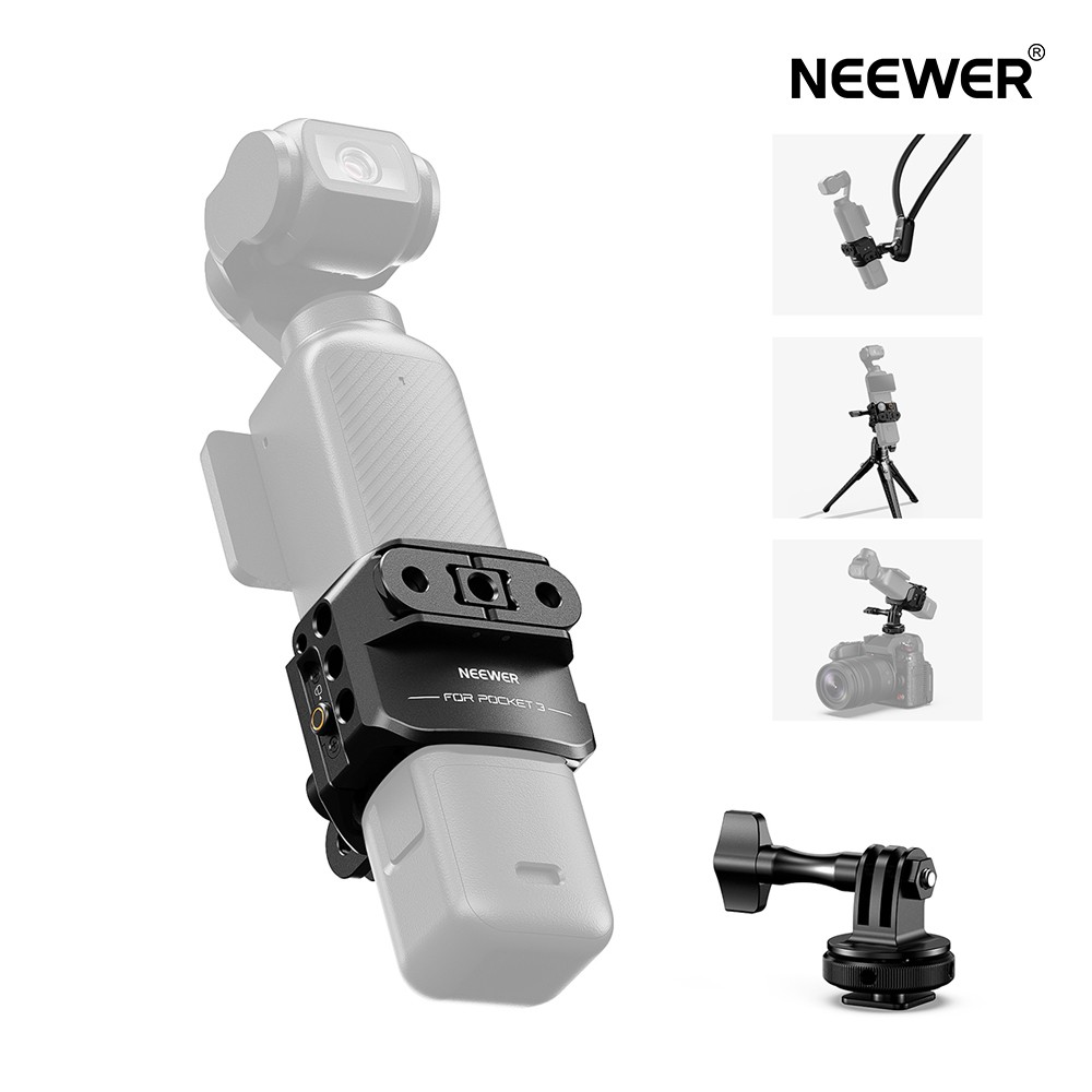 【楽天市場】P20倍+5%引クーポン◆NEEWER カメラケージ Pocket 3専用 アルミ合金製 アクションカメラマウント カメラ固定保護 コールドシュー/1/4"ネジ/アクションカメラアダプター付き ビデオリグ ビデオケージ 保護ケース コンパチブル Osmo Pocket 3 Creator Combo 組立不要 AC009：neewer-store