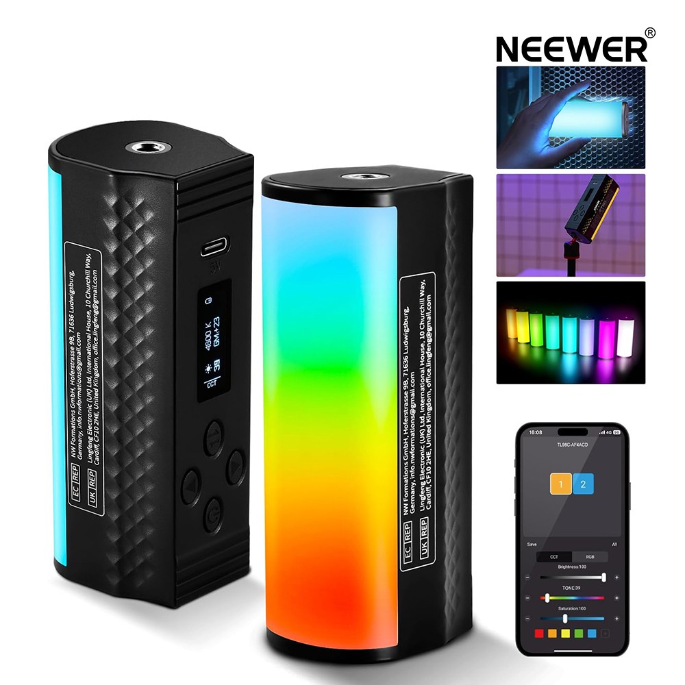 NEEWER 10糎 労働者階級 突っ支い棒ともし火 磁石式 APP DM抑えつける カスタム成り行き ともし火人だかり ハンドヘルド 360°盛りだくさんRGB 映画化用ともし火 LED録画媒体ともし火 ライトワンド 3200mAh蓄電池 2500K-10000K CRI97 17一こま YouTube/Vlog映画化用 TL98C