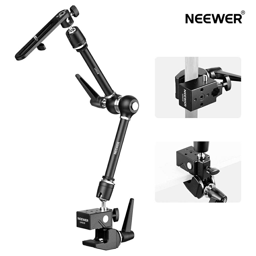 NEEWER 53珊 マジックアームカメラマウント スーパークランプ オーバーヘッドデスクマウント 360°デュアルボールヘッド 1/4\