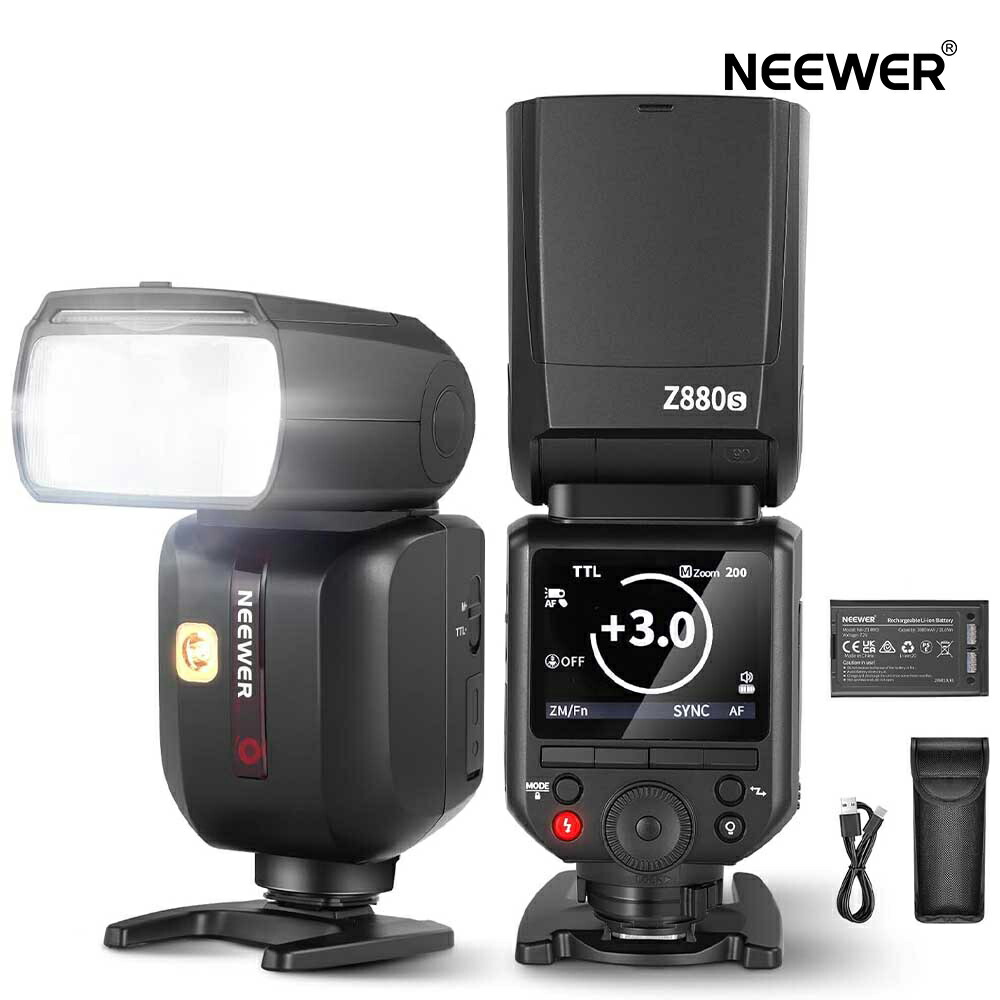 NEEWER Z880-S 2.4G 76Ws TTL フラッシュストロボ スピードライト アップグレードUI 調整可能なモデリングライト TTL/M 快速スイッチ TCMキー 1/8000s HSS 7.2V/3000mAhバッテリー 600フルパワーフラッシュ alpha A9 II A9 A7R Vなど対応