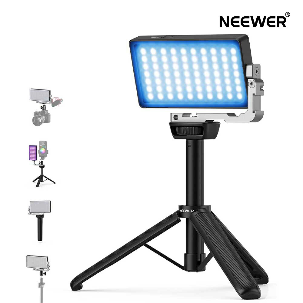 NEEWER 12W RGB LEDビデオライト パネルライト 卓上スタンド付き 自撮り カメラ照明 フルカラー 2500K-10000K CRI97+ 4300mAhバッテリー アプリ/2.4G制御 Vlog/ビデオ録画/ストリーミング/ポッドキャスト/写真撮影用 SL90 8,573円