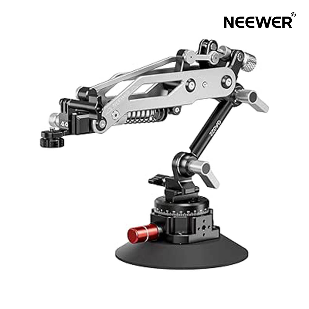 【P5倍+5%OFF券】NEEWER 油圧ブームアーム 真空吸盤式付き アクションカメラ用 吸盤カーマウント クイックリリースNATOレール/360°パンベース ブレードアーム 関節式アーム 車載用マウント Osmo Pocket 3/X5/X4/X3/Hero用 アダプターホルダー 耐荷重500g GA022