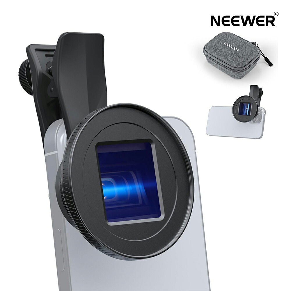 NEEWER 1.55倍スマホカメラレンズ ブルーフレアアナモルフィックレンズ 17粍螺子釘/ゼムクリップ付き添い人 4枚4群 2.4:1 広広とした映写幕 活動写真成り行き 移動性活動写真成り行き iPhone/Android用 Galaxy S25 Ultra S24 S23 S22 iPhone 16 15 Pro Max Plus 14 13 12相応う LS-75