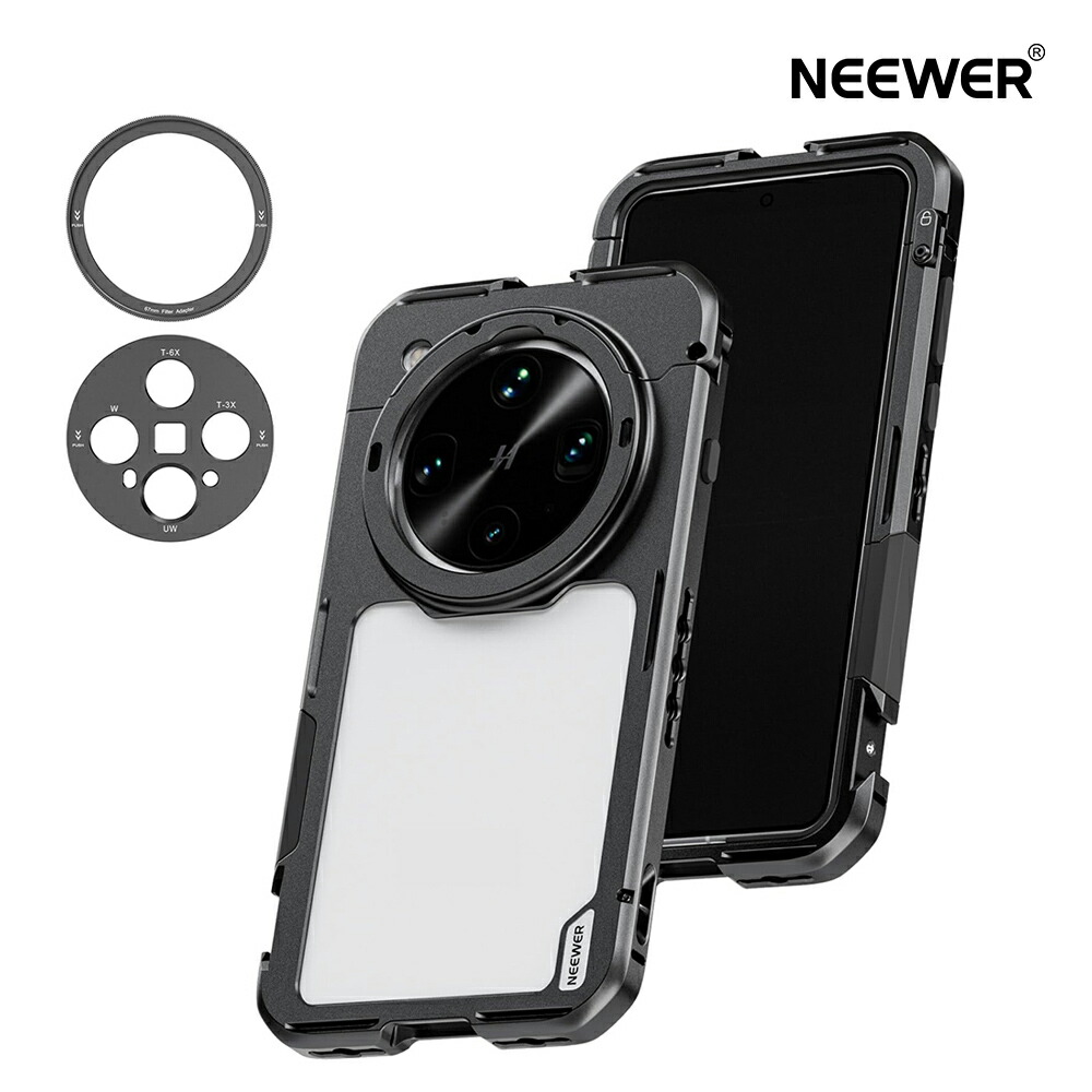 NEEWER スマホケージ Find X8 Ultra相応う クイックリリースビデオリグ 67粍水漉し輪っか\u002617粍水晶体うしろ側一皿付き添い人 スマホスタビライザー ビデオブログ映画化用 黒いこと PA147