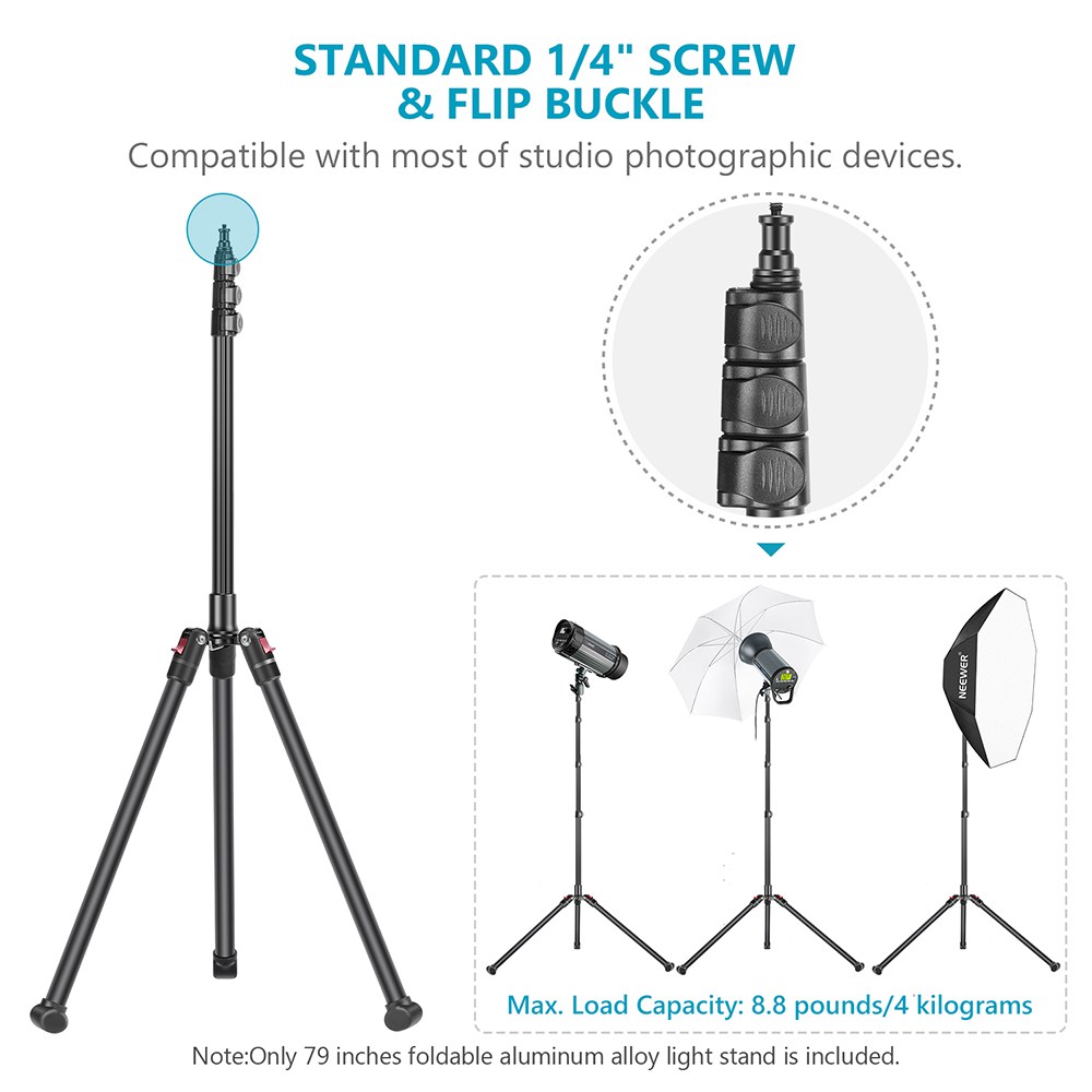 市場 Neewer 高さ調整可能 折りたたみ式 200cm 2本ライトスタンド 三脚ライトスタンド アルミ合金