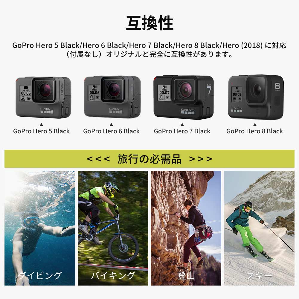 ラッピング不可 スティック付 充電器 Silver Hero4 Gopro ビデオカメラ