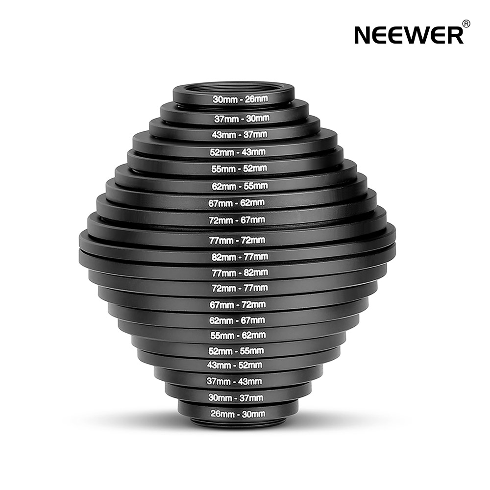 ポイント20倍 Neewer 初回限定 ステップアダプターリング アルミ製 Step Ring Down 売れ筋がひ新作！ レンズアダプターフィルター20個セット Up