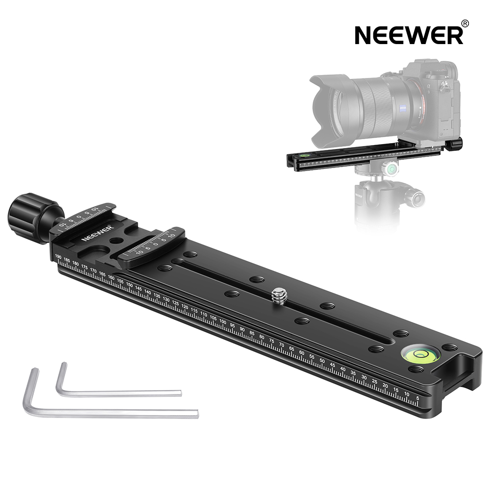 Arca/RRS Lever Clamp Compatible Neewer All Metal Wormdrive Macro Focusing Focus Rail Slider/Close-up Shooting Clamp Plate 115mm Adjustment with 1/4 inch Screw Head for DSLR Cameras,Tripod Ballhead 