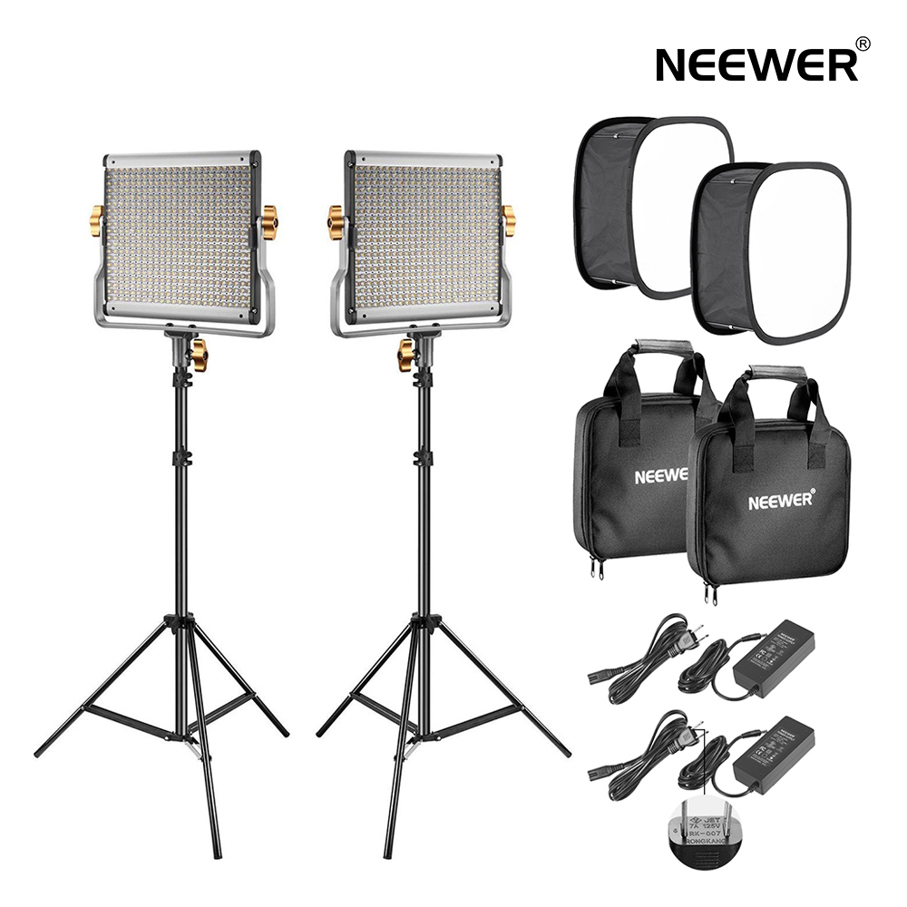 卸売 NEEWER 2パック 調光可能な二色480 LEDビデオライト照明キット