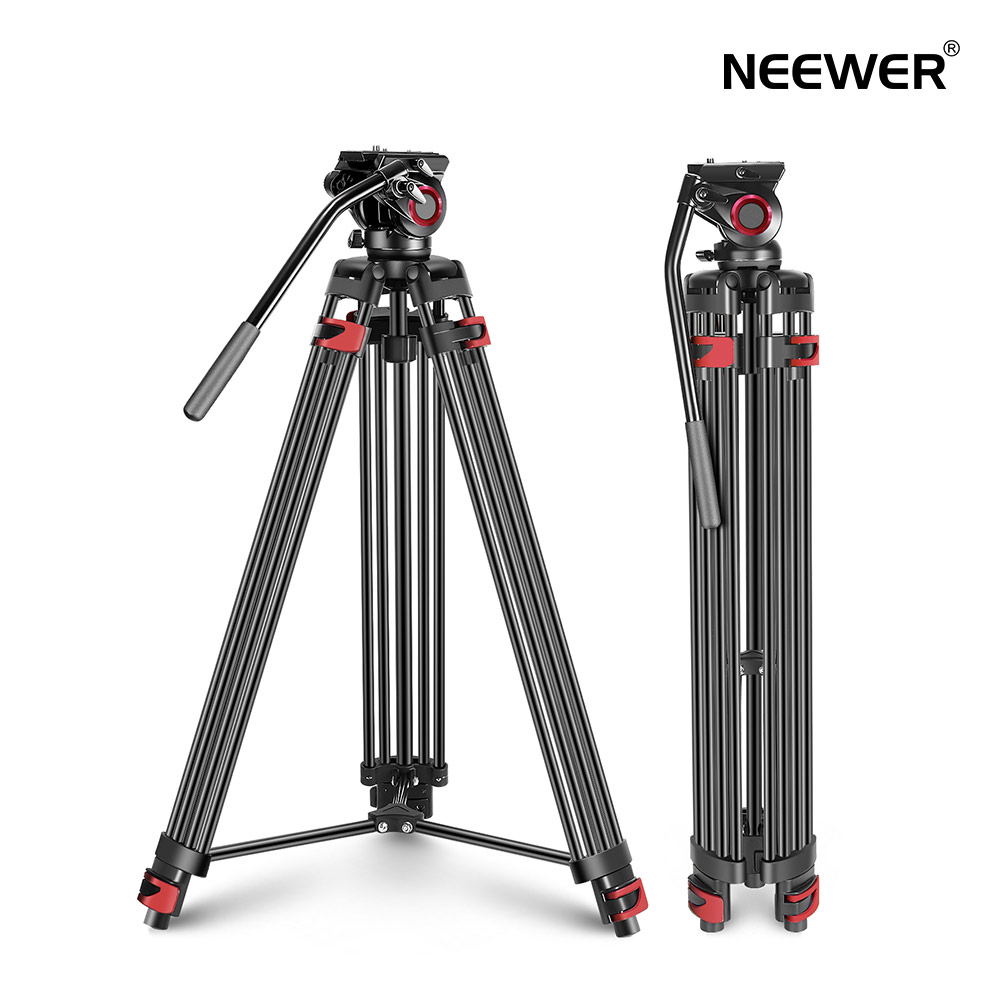 Neewer プロなビデオ三脚 頑丈　196cm アルミ合金製 360度雲台/QRプレート/バブル水準器付き Nikon  CanonなどDSLRカメラ及びビデオカメラに対応 耐荷重12kg | neewer-store