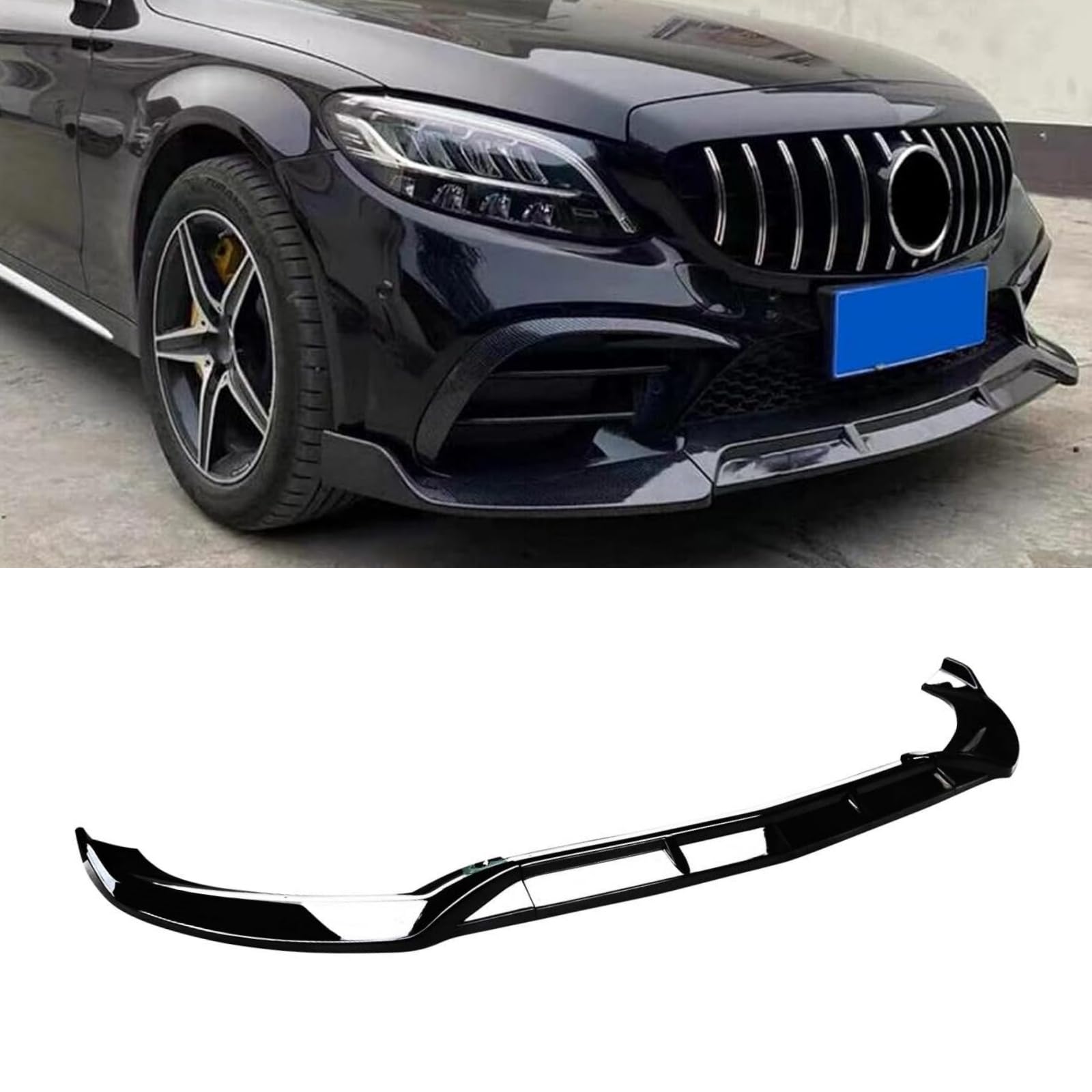 ベンツCクラス W205 2015-2018 AMG フロントスポイラー 黒 Amazon | CARIG フロントスポイラー ベンツ Cクラス 2015-2018