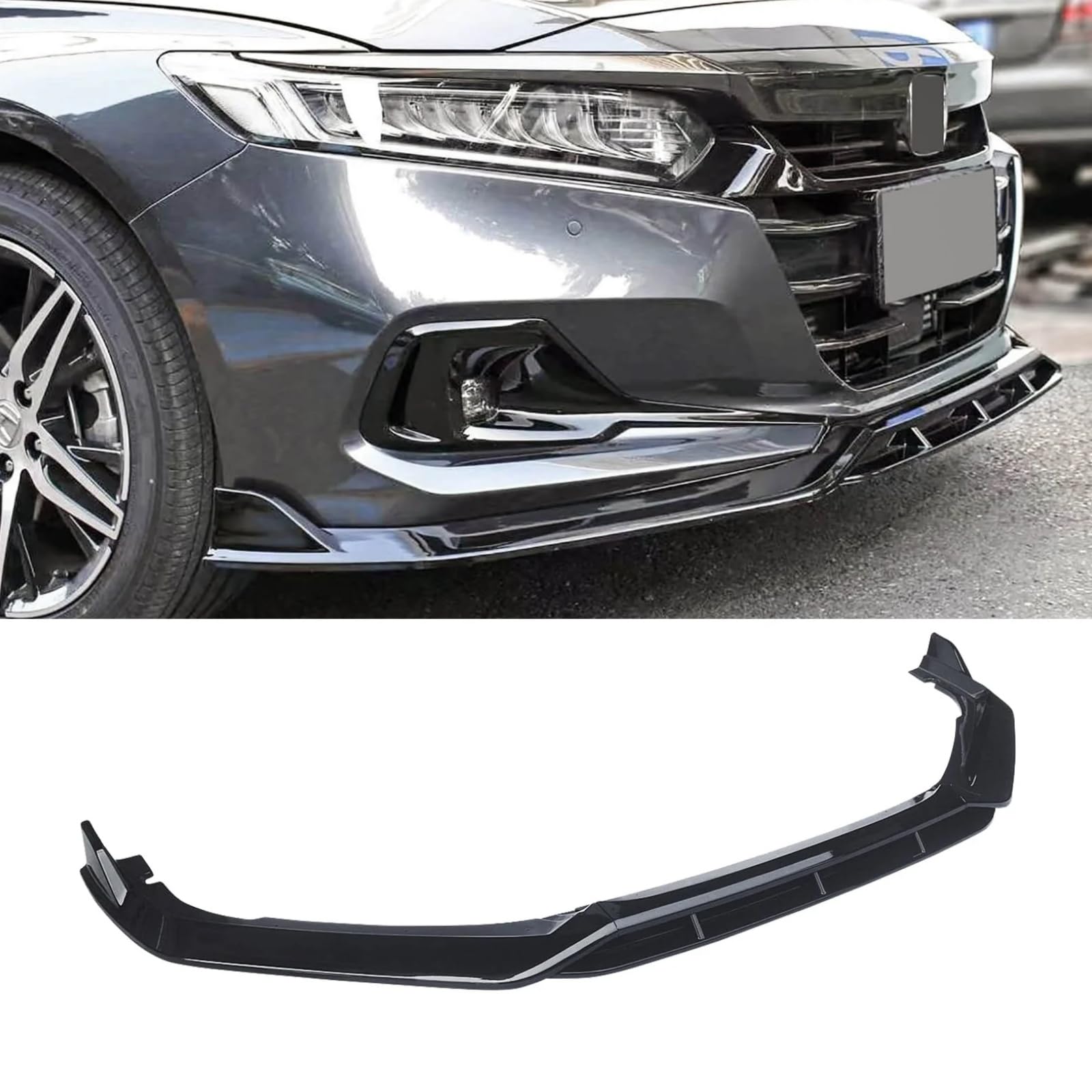 フロントスポイラー 2021-2022 ホンダ アコード Facelift 適合 4Pcs フロントリップ リップスポイラー ABS製 塗装済み エアロパーツ ガーニッシュ カーアクセサリー 艶あり黒